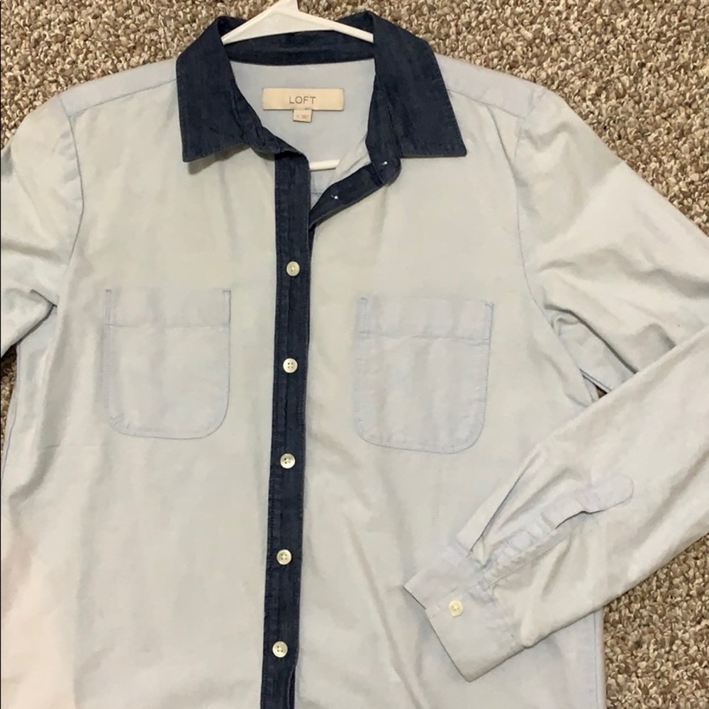 Loft jean button down top